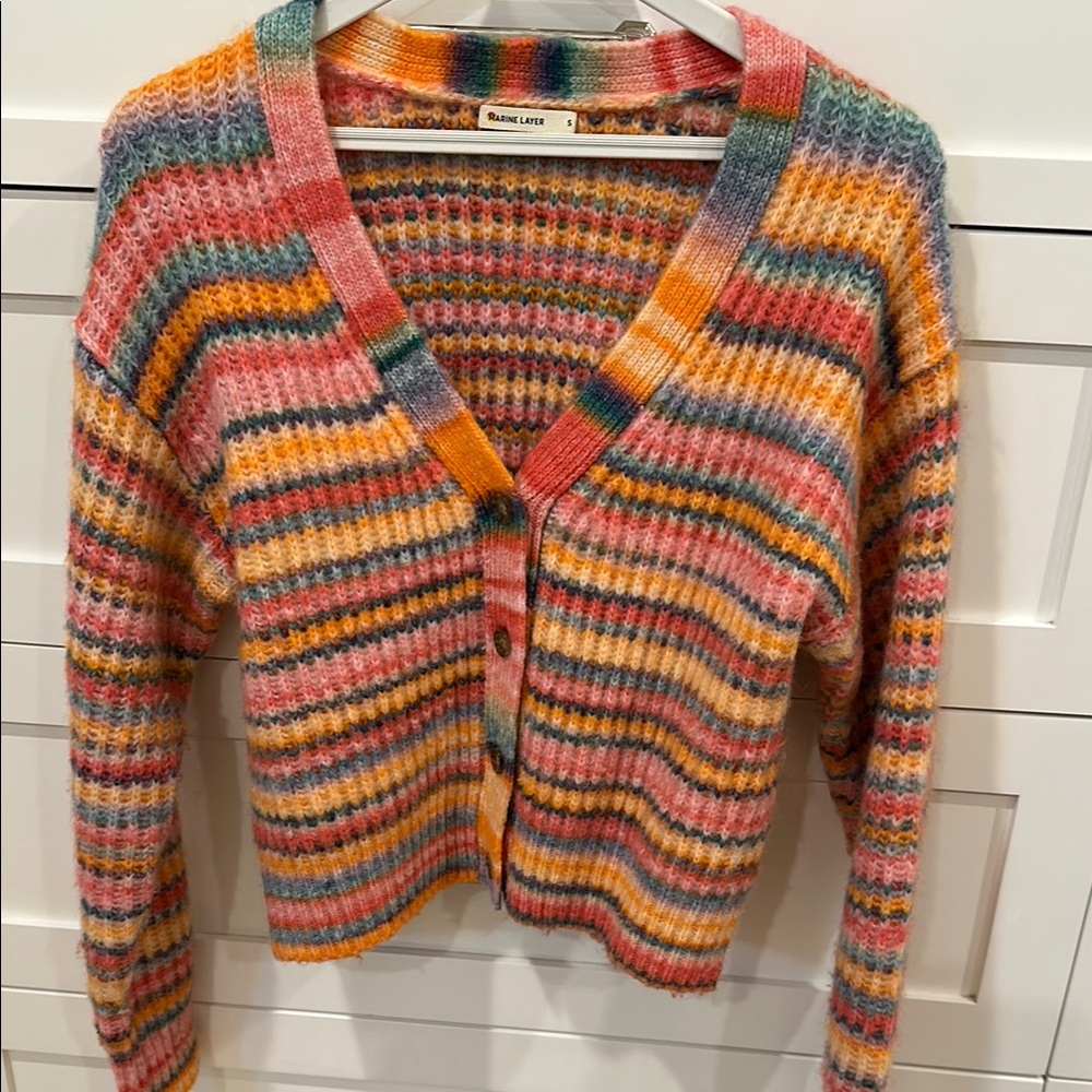 Marine Layer Colorful Striped Cardigan Sweater
